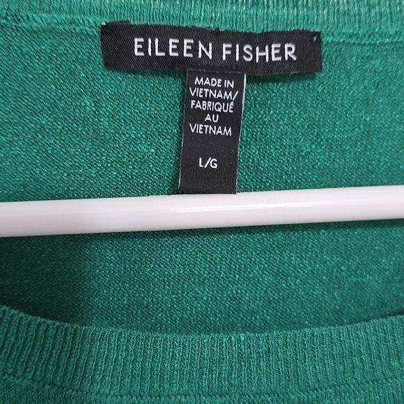 Eileen Fisher Women's Green Ovetsized, Boxy Top L - Picture 2 of 8